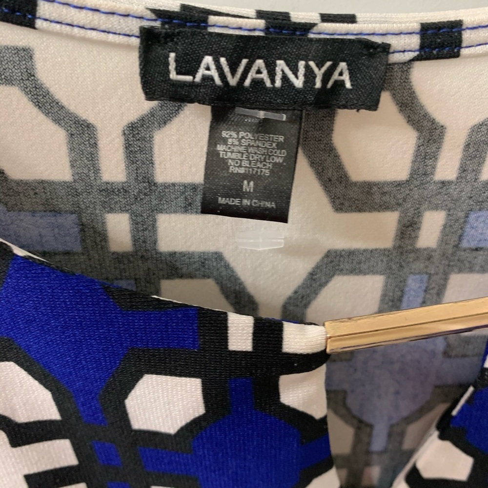 Lavanya blue print dress excellent used condition - Picture 2 of 4